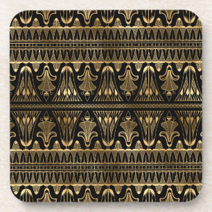 Gold und Schwarz Art Deco Getränkeuntersetzer