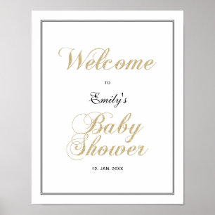 Gold und Schwarz   Begrüßungszeichen des modernen  Poster