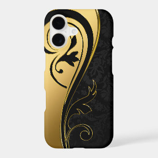 Gold- und Schwarz-Blumen-Design