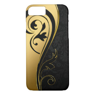 Gold- und Schwarz-Blumen-Design Case-Mate iPhone Hülle