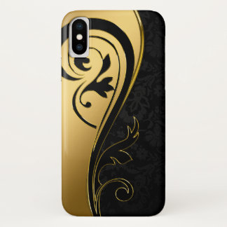 Gold- und Schwarz-Blumen-Design Case-Mate iPhone Hülle