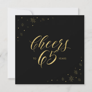 Gold und Schwarz | Cheers 65. Geburtstagsparty Squ Einladung