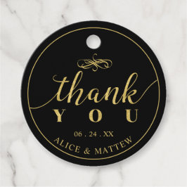 Gold und Schwarz | Elegant Wedding Vielen Dank für Geschenkanhänger