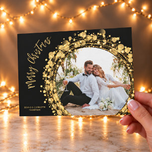 Gold und Schwarz Frohe Weihnachten Foto