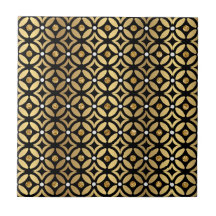 Gold und Schwarz Geometrisches Muster