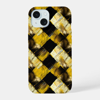 Gold und schwarz Grunge 9 iPhone 15 Hülle