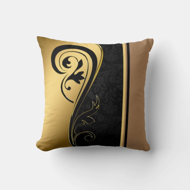Gold und Schwarz Kissen (Vorderseite)