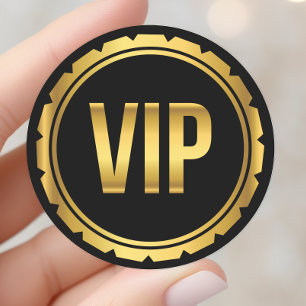Gold- und Schwarz-Kreis-VIP-Party-Pass Runder Aufkleber