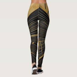 Gold und Schwarz Leggings