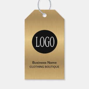 Gold- und Schwarz-Logo mit Barcode-Preisschildern Geschenkanhänger