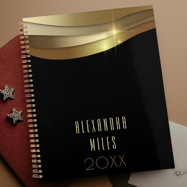 Gold und Schwarz Minimalistisch Moderne Extravagan Planer (Von Creator hochgeladen)