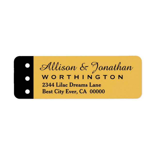 Gold und Schwarz mit Polka Dots Wedding V01A (Vorne)