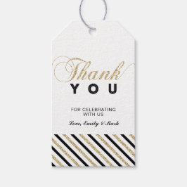 Gold und Schwarz | Modernes Gastgeschenk Danke Tag Geschenkanhänger