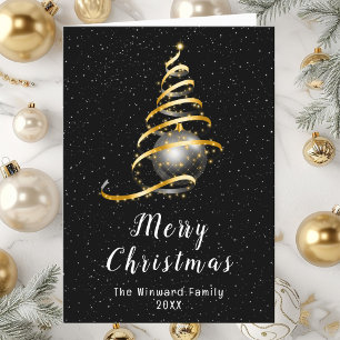 Gold- und Schwarz-Ornament Frohe Weihnachten