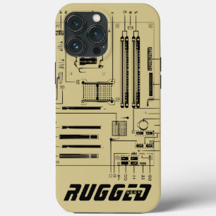 Gold und Schwarz - RUGGED GEEK Hauptplatine Tech Case-Mate iPhone Hülle