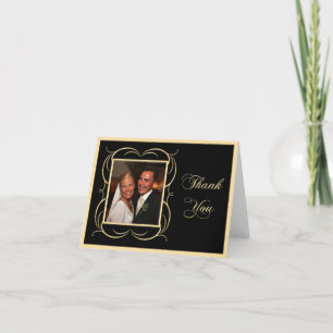 Gold und Schwarz Vielen Dank für Ihre Fotokarten Dankeskarte