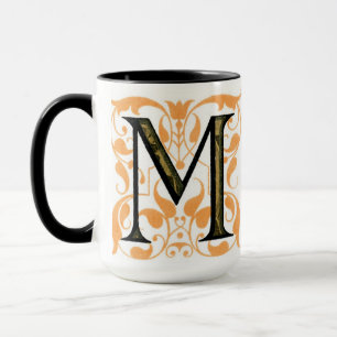 Gold- und schwarze Blumenvase 'M' - Tasse