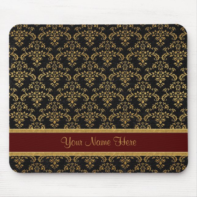 Gold und schwarze Damaskus Mousepad (Vorne)