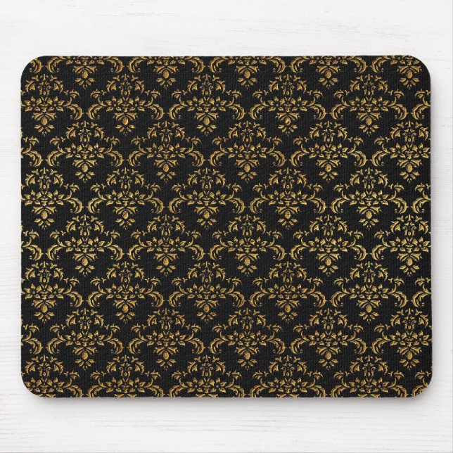 Gold und schwarze Damaskus Mousepad (Vorne)