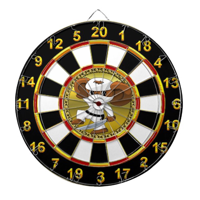 Gold und schwarze Folie Cheburashka tragen mit Dartscheibe (vorne)