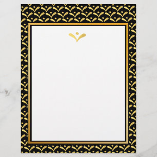 Gold- und schwarze Folien-Briefkopf Briefbogen
