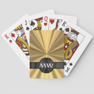 Gold und schwarze Monogramm Spielkarten