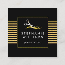 Gold und schwarze quadratische visitenkarte