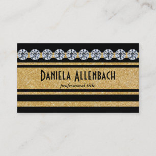 Gold und schwarze Streifen 2   Diamanten Visitenkarte
