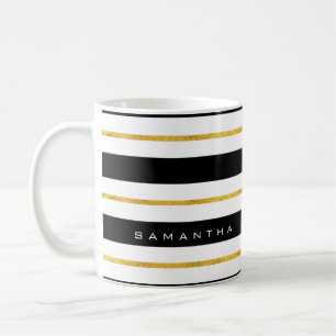 Gold und schwarze Streifen Kaffeetasse