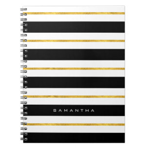 Gold und schwarze Streifen Notizblock