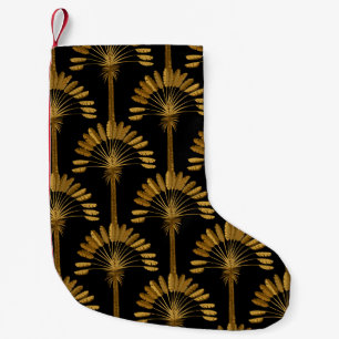 Gold und schwarze Tapeten mit Blumenmuster Kleiner Weihnachtsstrumpf
