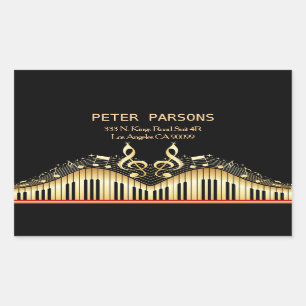 Gold und schwarze Tastatur und klangliche Klemme Rechteckiger Aufkleber