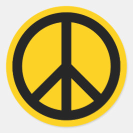 Gold und Schwarzer Frieden Runder Aufkleber