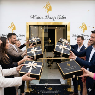 Gold- und schwarzer Friseur-Salon Geschenkpapier