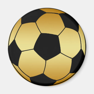 GOLD UND SCHWARZER FUSSBALL MAGNET