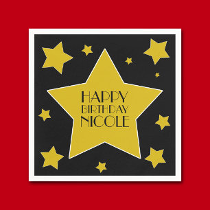 Gold und schwarzer Hollywood-Star-Geburtstag Serviette