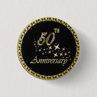 Gold-und Schwarzes 50. Jahrestags-Feier Button