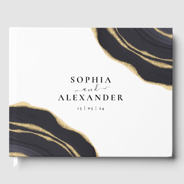 Gold und schwarzes Age Gästebuch (Vorderseite)