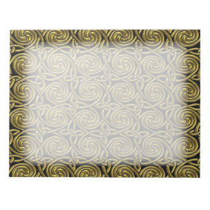 Gold und Schwarzesceltic-Spiralen-Knoten-Muster Notizblock