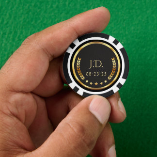 Gold- und Schwarzpokerchips Pokerchips