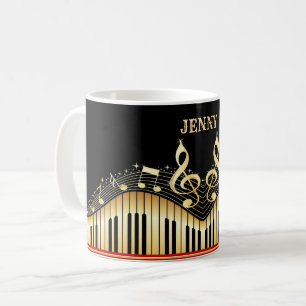 Gold- und Schwarzwurzeln und -schlüssel Kaffeetasse