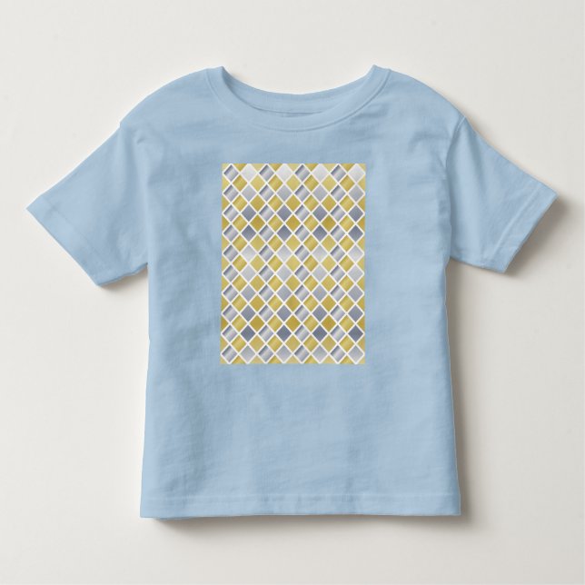 Gold und Silber (Diamond Checkered) Kleinkind T-shirt (Vorderseite)