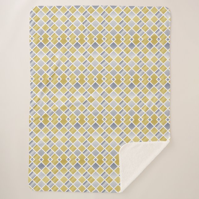 Gold und Silber (Diamond Checkered) Sherpadecke (Vorderseite)