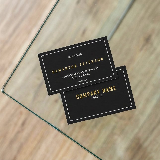 Gold und Silber fett Visitenkarte (Gold and silver bold text business card.)