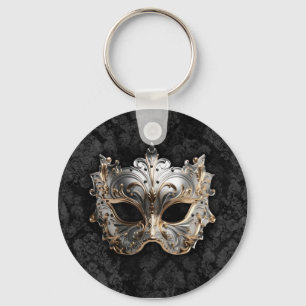 Gold- und Silber-Filigran-Venetianische Maske Schlüsselanhänger