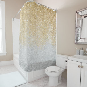Gold und Silber Glitzer Ombre Luxury Design  Duschvorhang