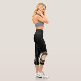 Gold- und Silber-Mandala Capri Leggings