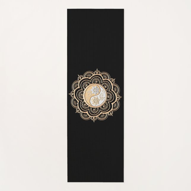 Gold- und Silber-Mandala Yogamatte (Vorderseite)