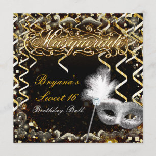 Gold- und Silber-Maskenball-Maske Geburtstagsfeier Einladung