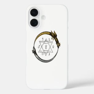 Gold- und Silber-Ouroboros-Symbol iPhone 16 Hülle